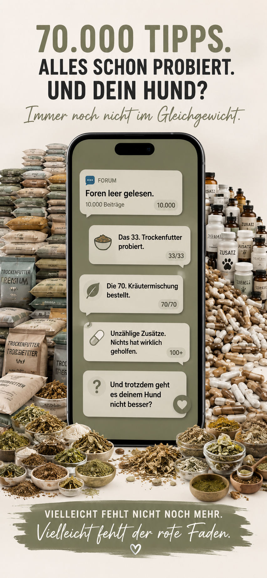 70.000 Tipps. Alles probiert. Immer noch nicht im Gleichgewicht.
