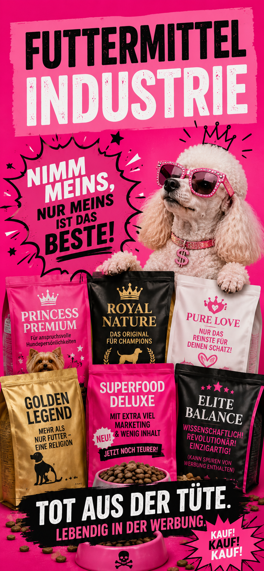 Futtermittelindustrie: Tot aus der Tüte. Lebendig in der Werbung.